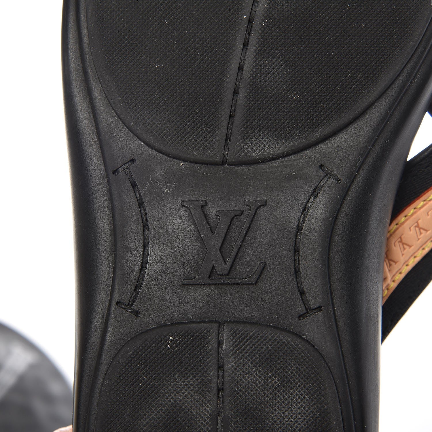Louis Vuitton Mens Rubber Canvas Vachetta Thong Sandals 6 Black 6 of 10