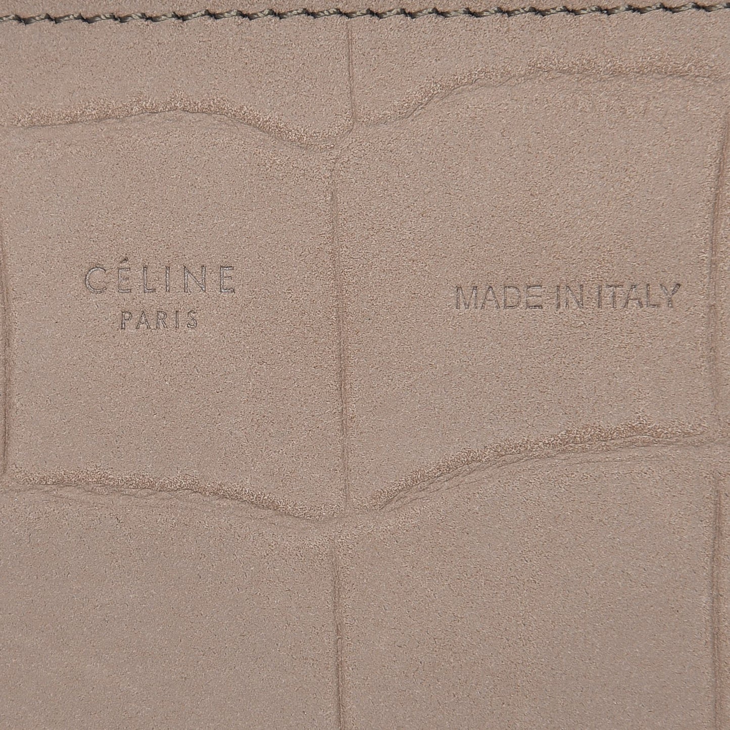 Crocodile Embossed Nubuck Medium Belt Cabas Phantom Beige
