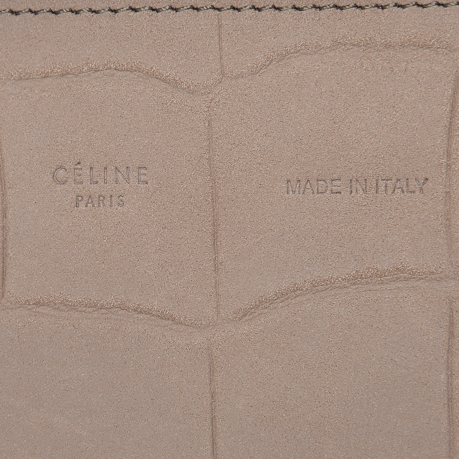 Celine Crocodile Embossed Nubuck Medium Belt Cabas Phantom Beige 8 of 13