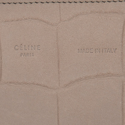 Celine Crocodile Embossed Nubuck Medium Belt Cabas Phantom Beige 8 of 13
