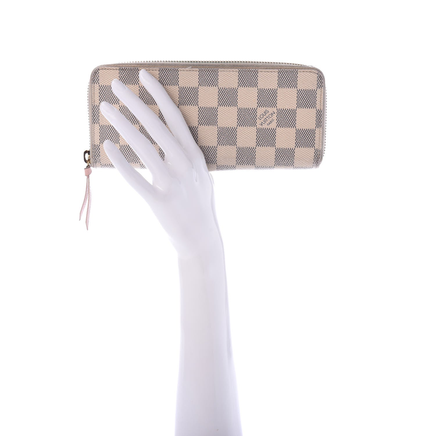 Louis Vuitton Damier Azur Clemence Wallet Rose Ballerine 2 of 8