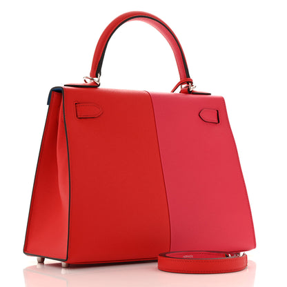 Hermes Epsom Casaque Kelly Sellier 28 Rouge Coeur Rose Extreme Bleu Zanzibar 3 of 12