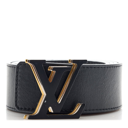 Louis Vuitton Calfskin 40mm LV Optic Reversible Belt 100 40 Black Anthracite Gray 1 of 5