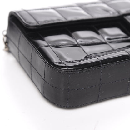 Chanel Patent Quilted East West Chocolate Bar Flap Black 10 of 14
