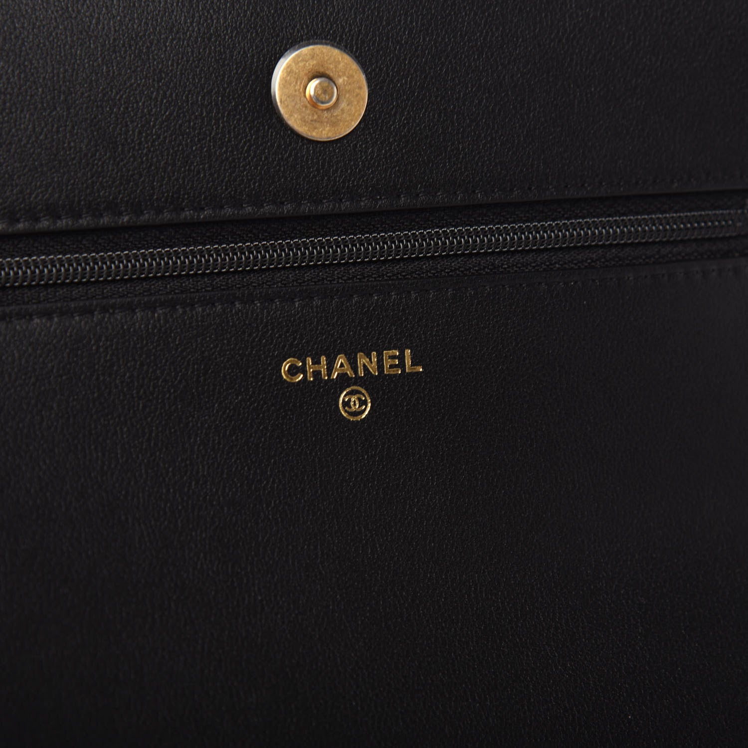 Chanel Calfskin Quilted Pearl Wallet On Chain WOC Black 6 of 10