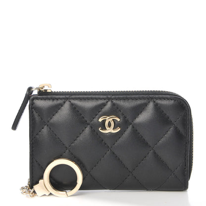 Chanel Lambskin Quilted Key Holder Case Black 1 of 8