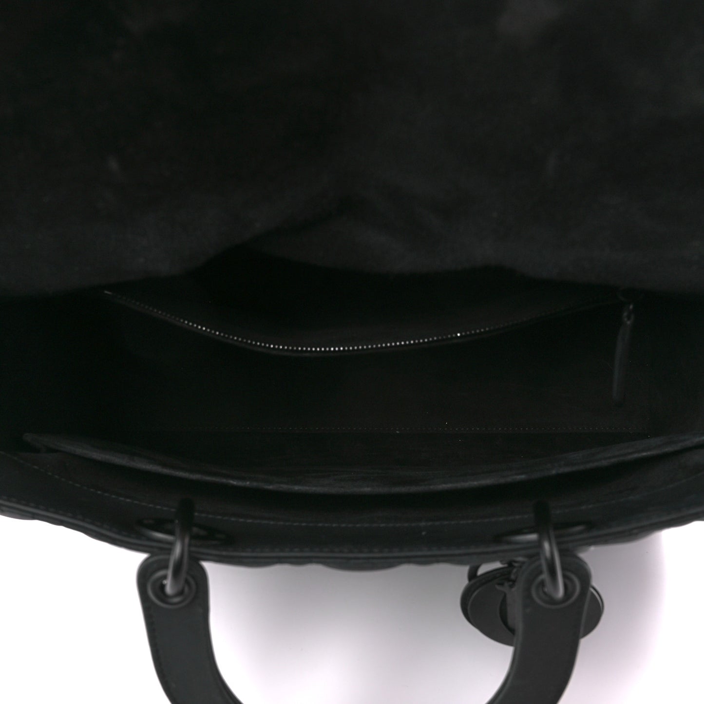 Ultra Matte Calfskin Cannage Large Lady Dior Black