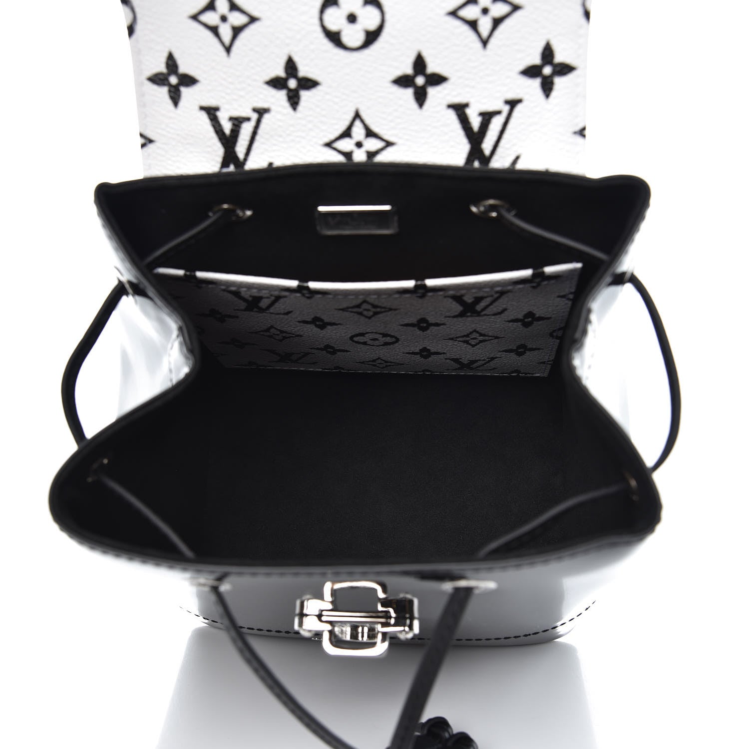 Louis Vuitton Patent Monogram Hot Springs Backpack Black White 5 of 6