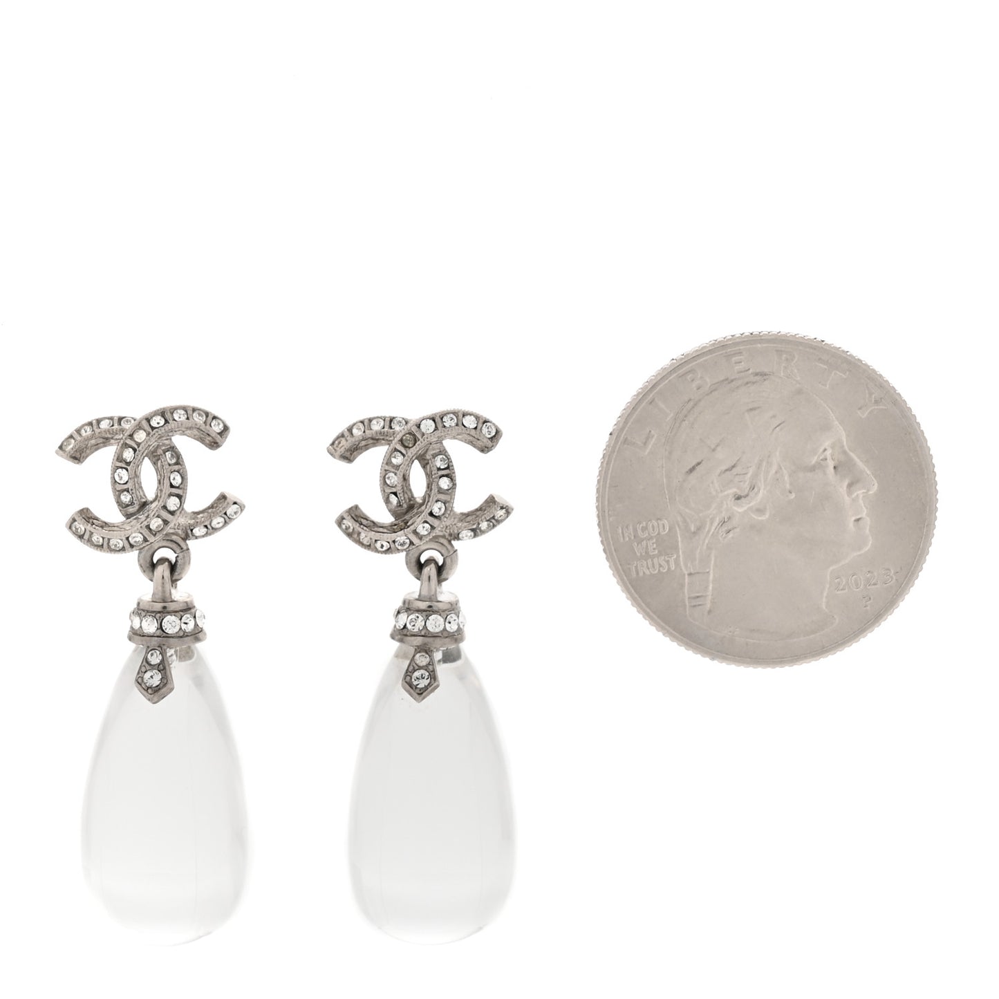 Ruthenium Crystal CC Drop Earrings Silver