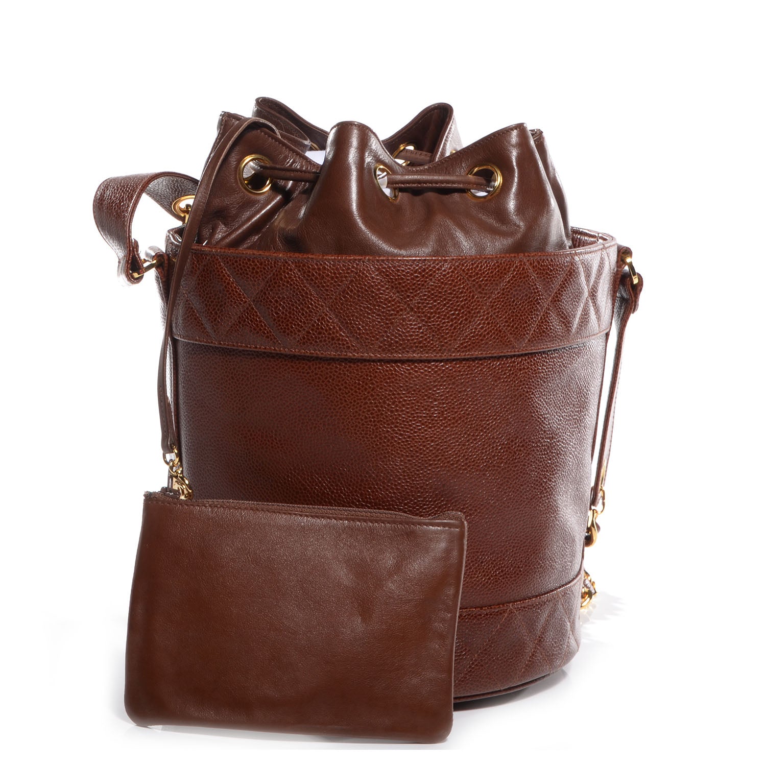 Chanel Caviar Drawstring Shoulder Bag Brown 4 of 9