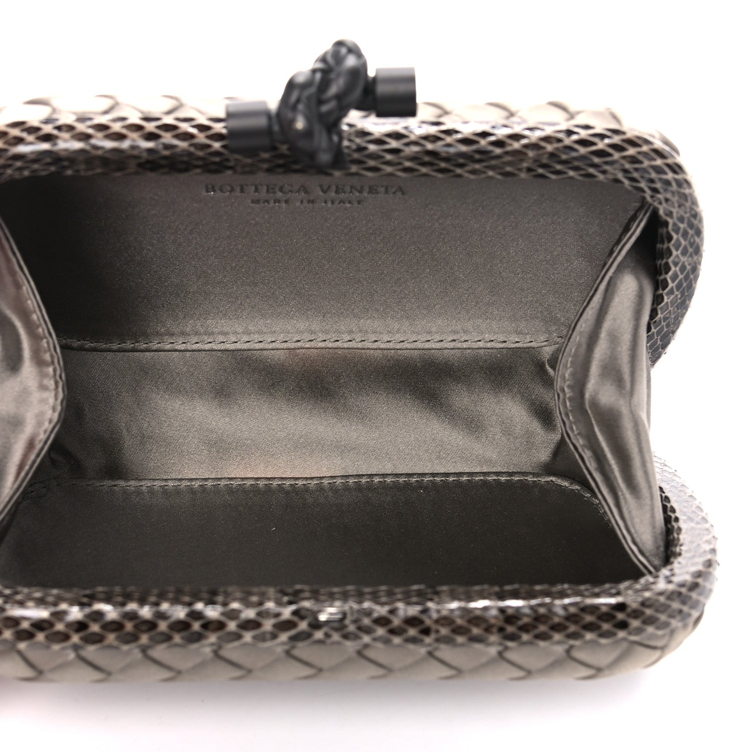 Bottega Veneta Satin Intreccio Impero Ayers Knot Clutch Taupe 5 of 10