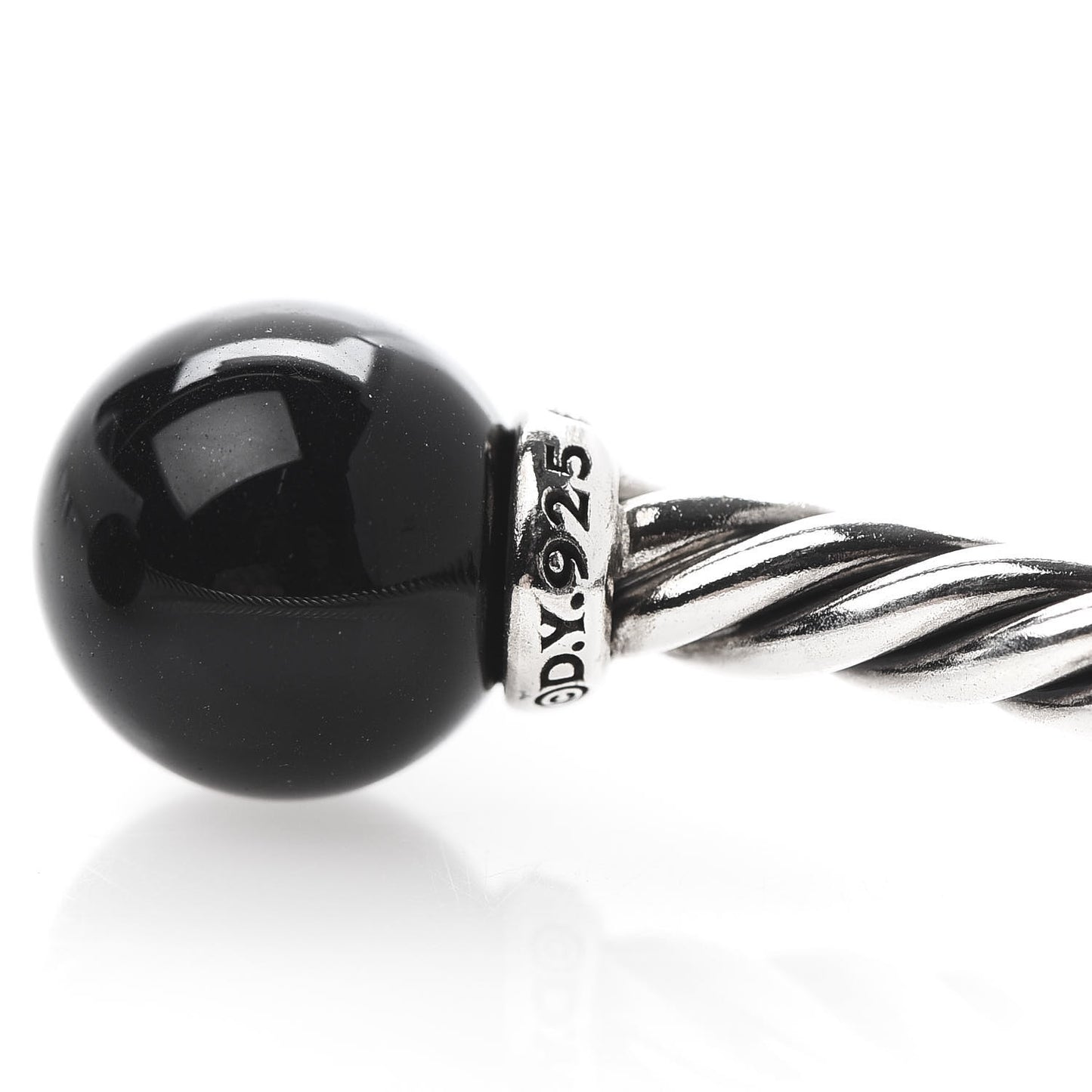 Sterling Silver Diamond Onyx 9mm Solari Bracelet