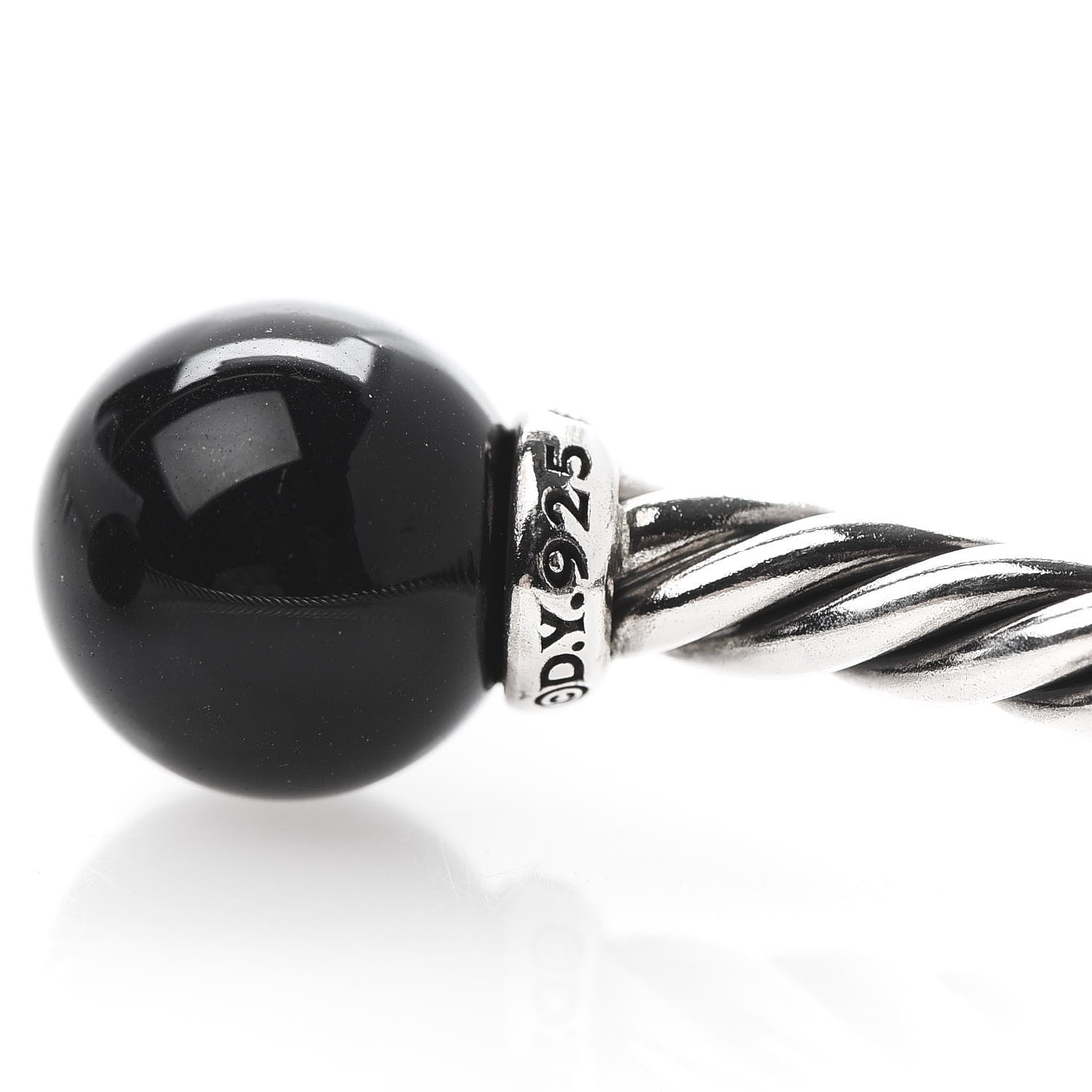 David Yurman Sterling Silver Diamond Onyx 9mm Solari Bracelet 4 of 4