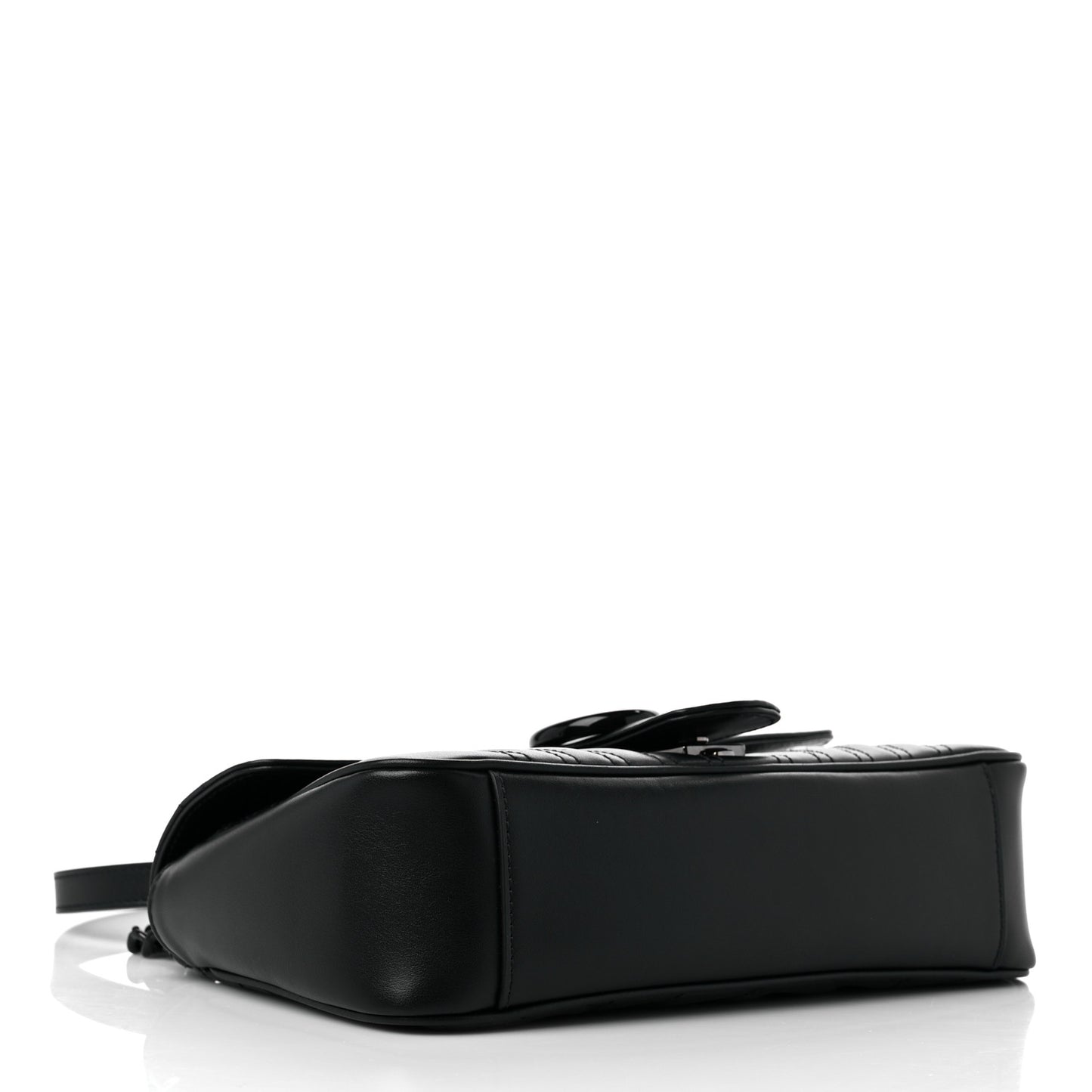 Calfskin Matelasse Monochrome Small GG Marmont Shoulder Bag Black