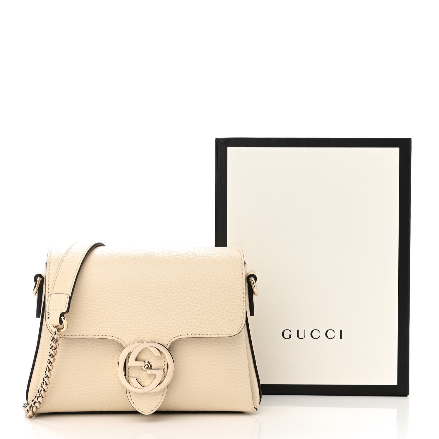 Gucci Dollar Calfskin Interlocking G Crossbody Bag Mystic White 12 of 12
