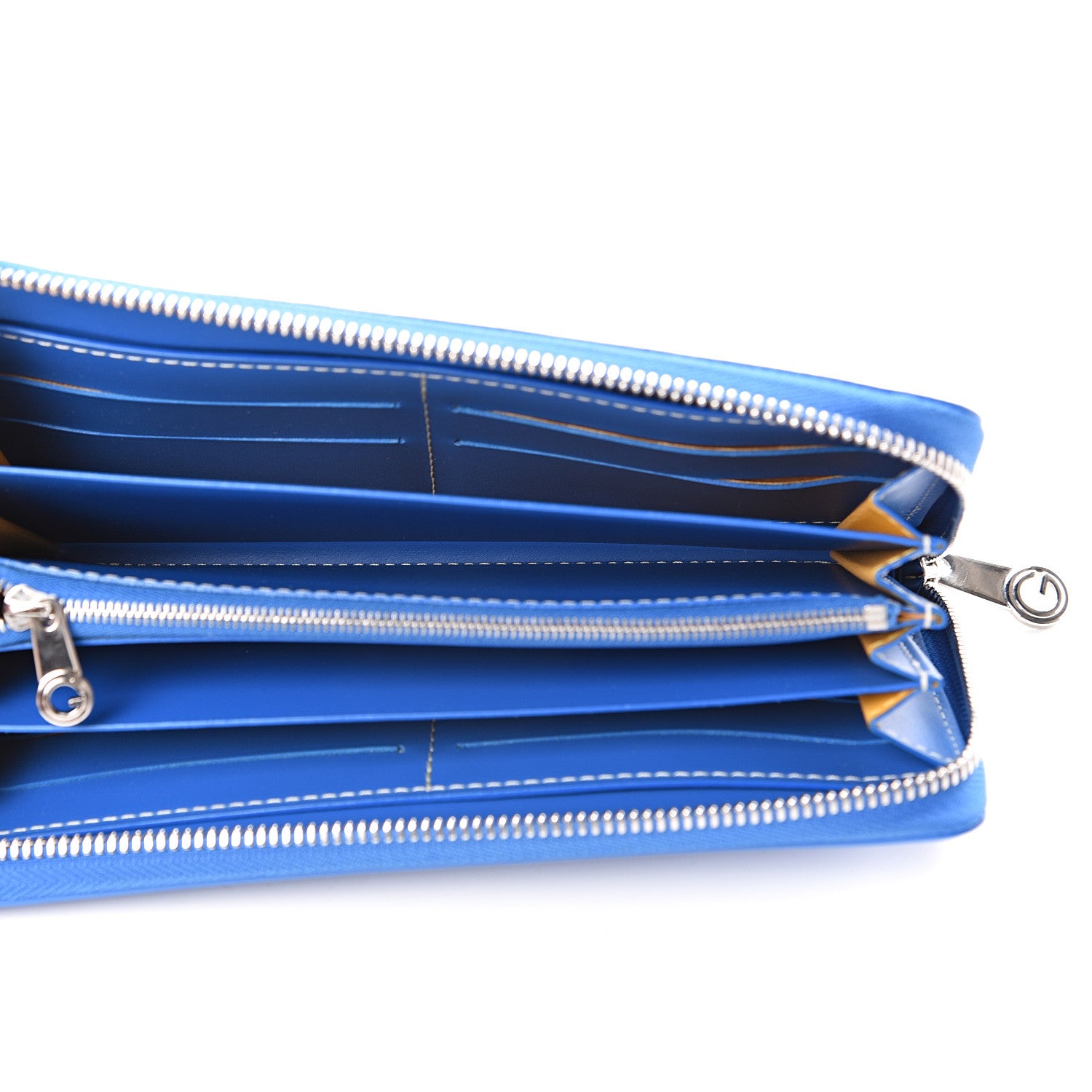 Goyard Goyardine Matignon Zip Around GM Wallet Blue 4 of 8