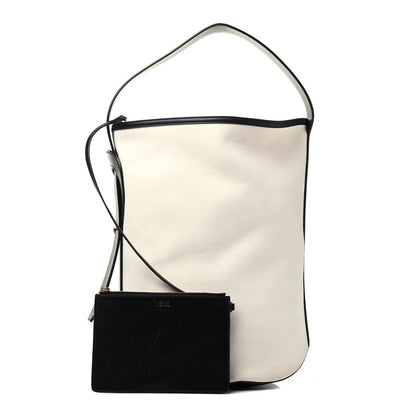 Celine Canvas Large Bucket Bag Black White 1 of 10