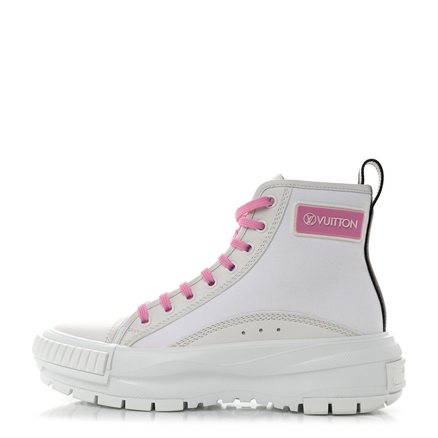 Canvas Monogram LV Squad Sneaker Boots 36.5 Pink White
