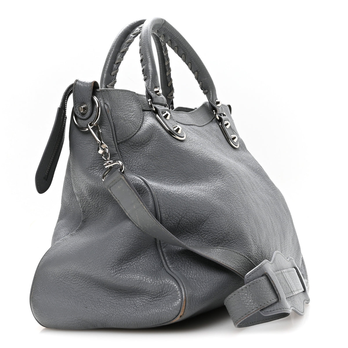 Balenciaga Chevre Silver Metallic Edge Hardware Velo Gris Acier 4 of 12