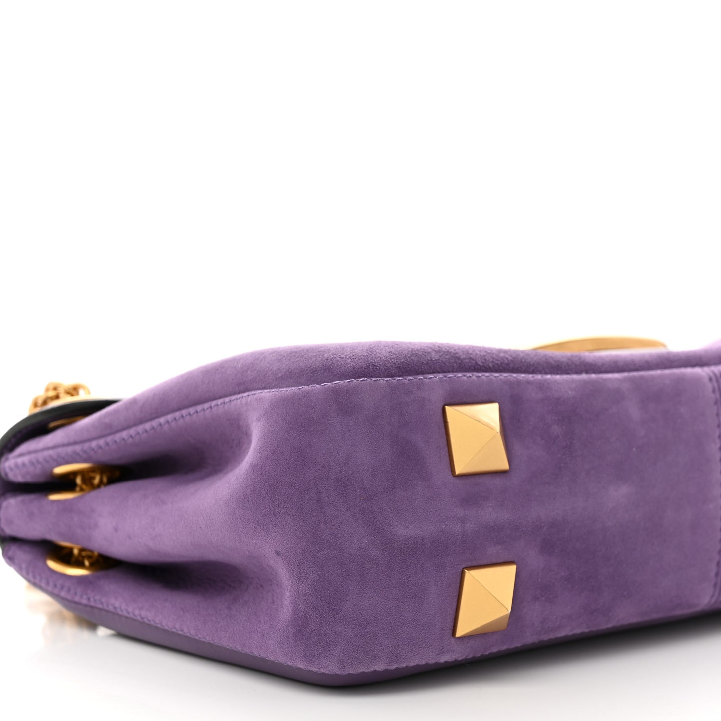 Nappa Suede Stud Sign Shoulder Bag Indian Violet