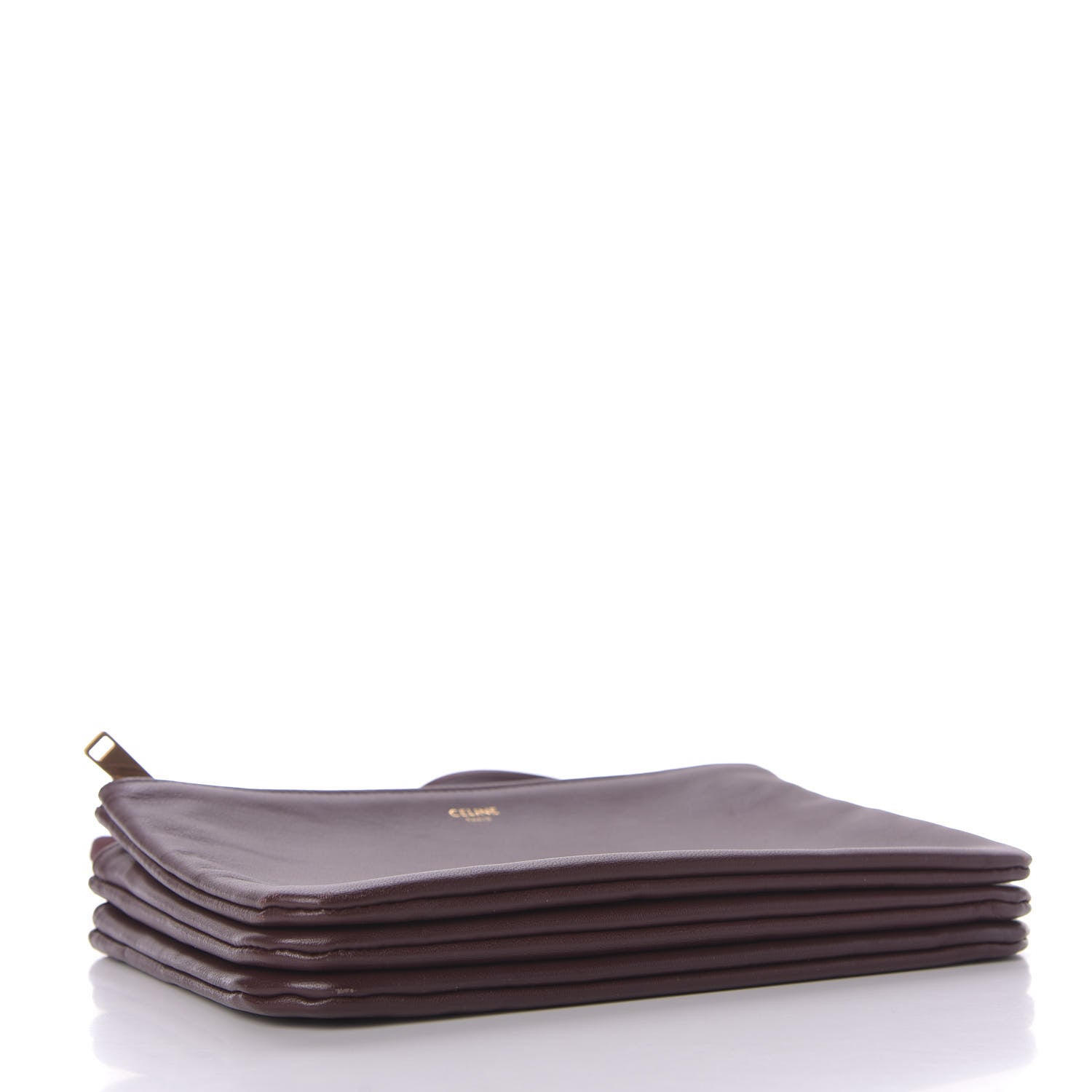 Celine Smooth Lambskin Small Trio Crossbody Bag Burgundy 5 of 10