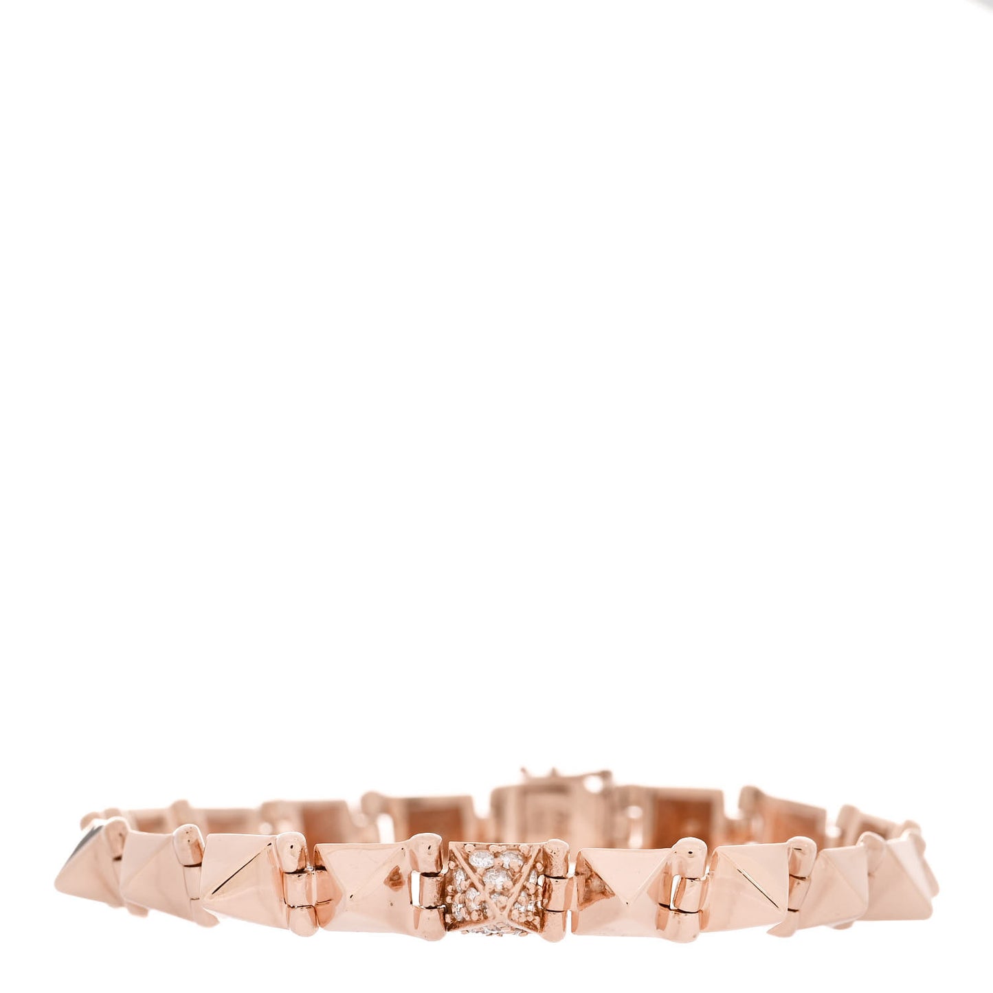 14K Rose Gold Diamond Small Spike Bracelet