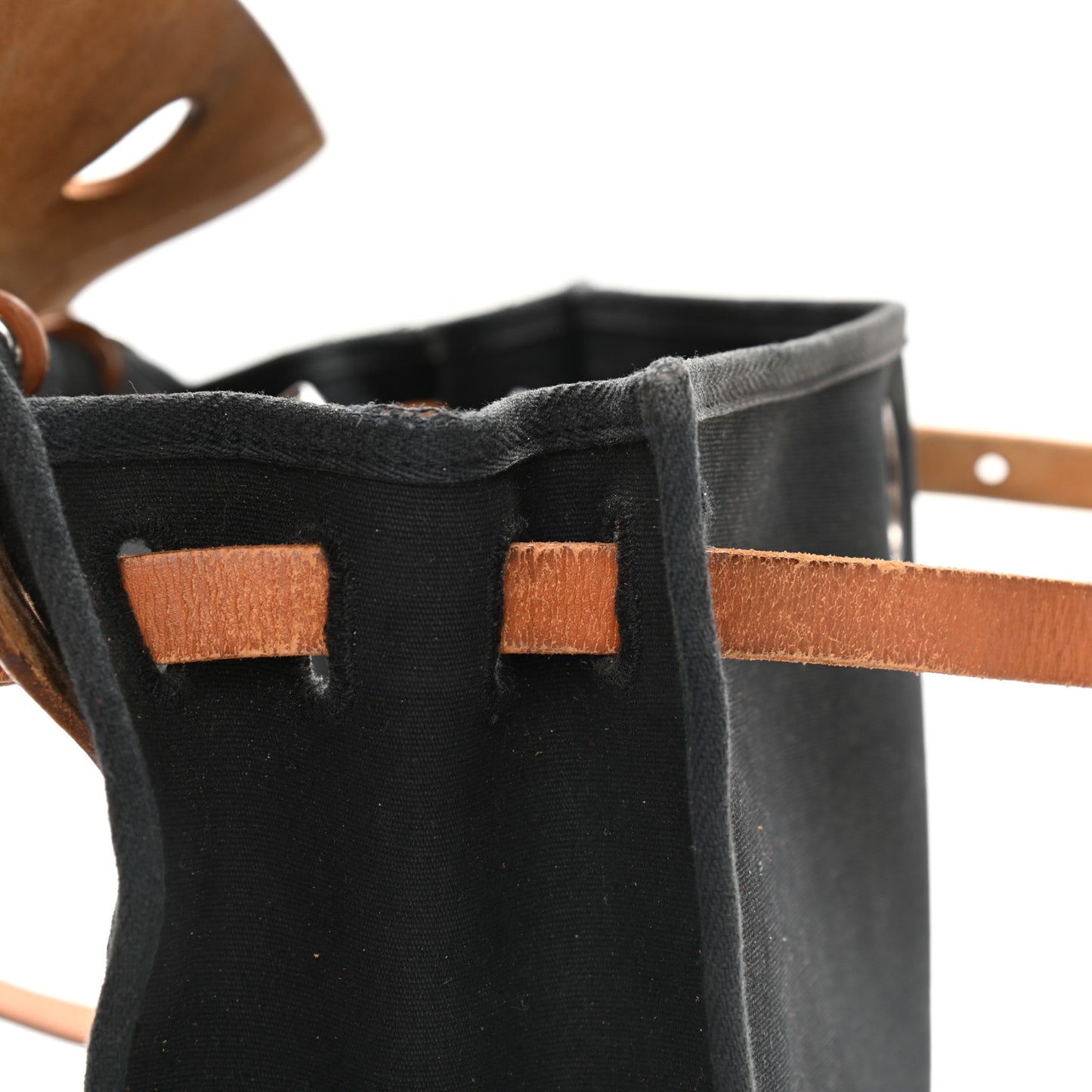 Toile Vache Calfskin Herbag PM 30 Black Natural