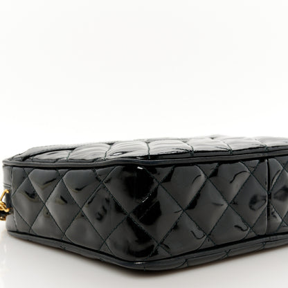 Chanel Patent Quilted Tassel Camera Case Black 10 of 11