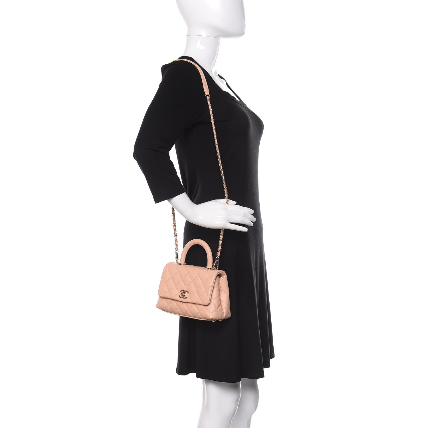 Chanel Caviar Quilted Extra Mini Coco Handle Flap Light Pink 2 of 11