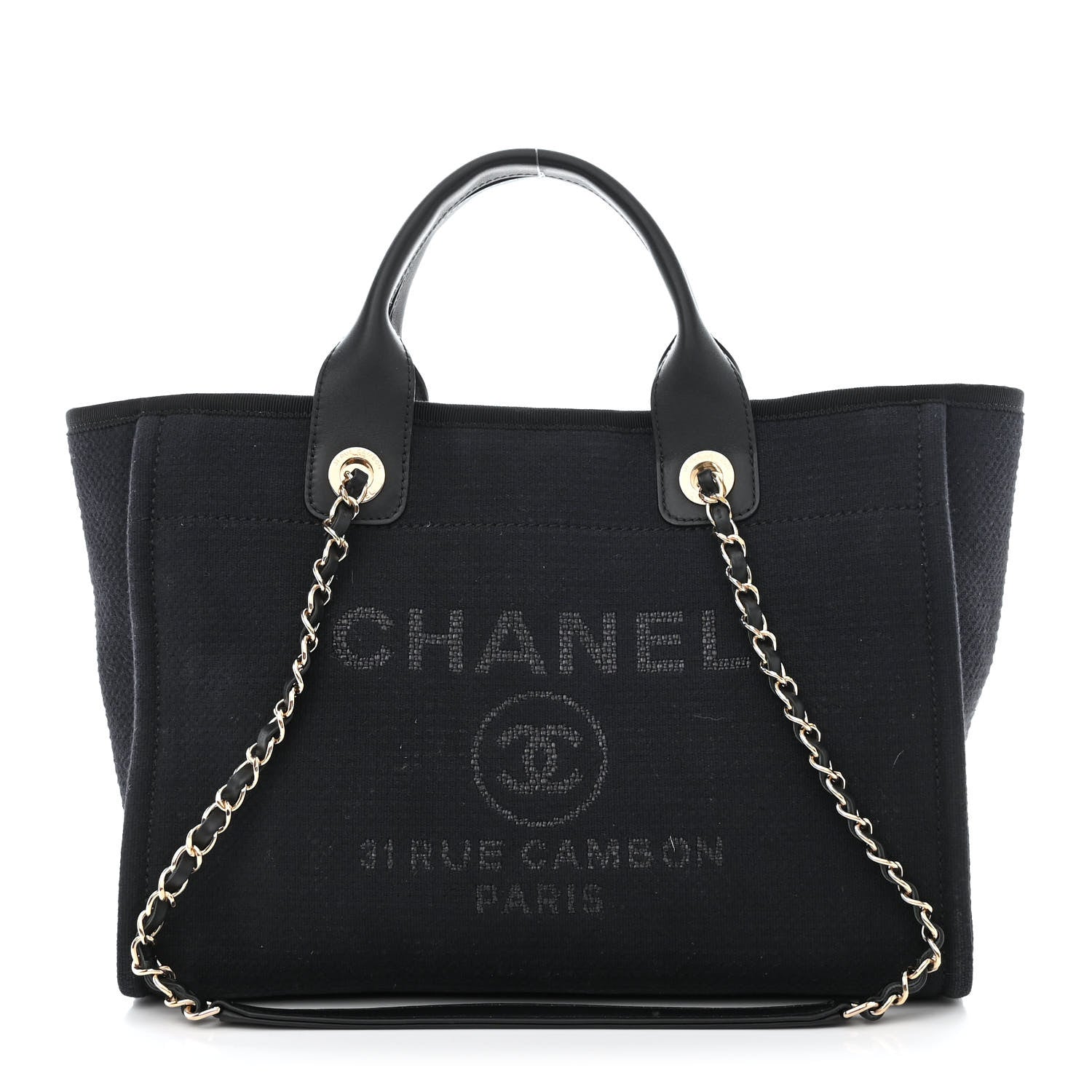 Chanel Mixed Fibers Small Deauville Tote Black 3 of 12