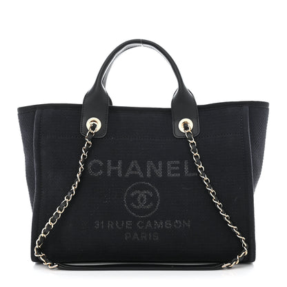 Chanel Mixed Fibers Small Deauville Tote Black 3 of 12