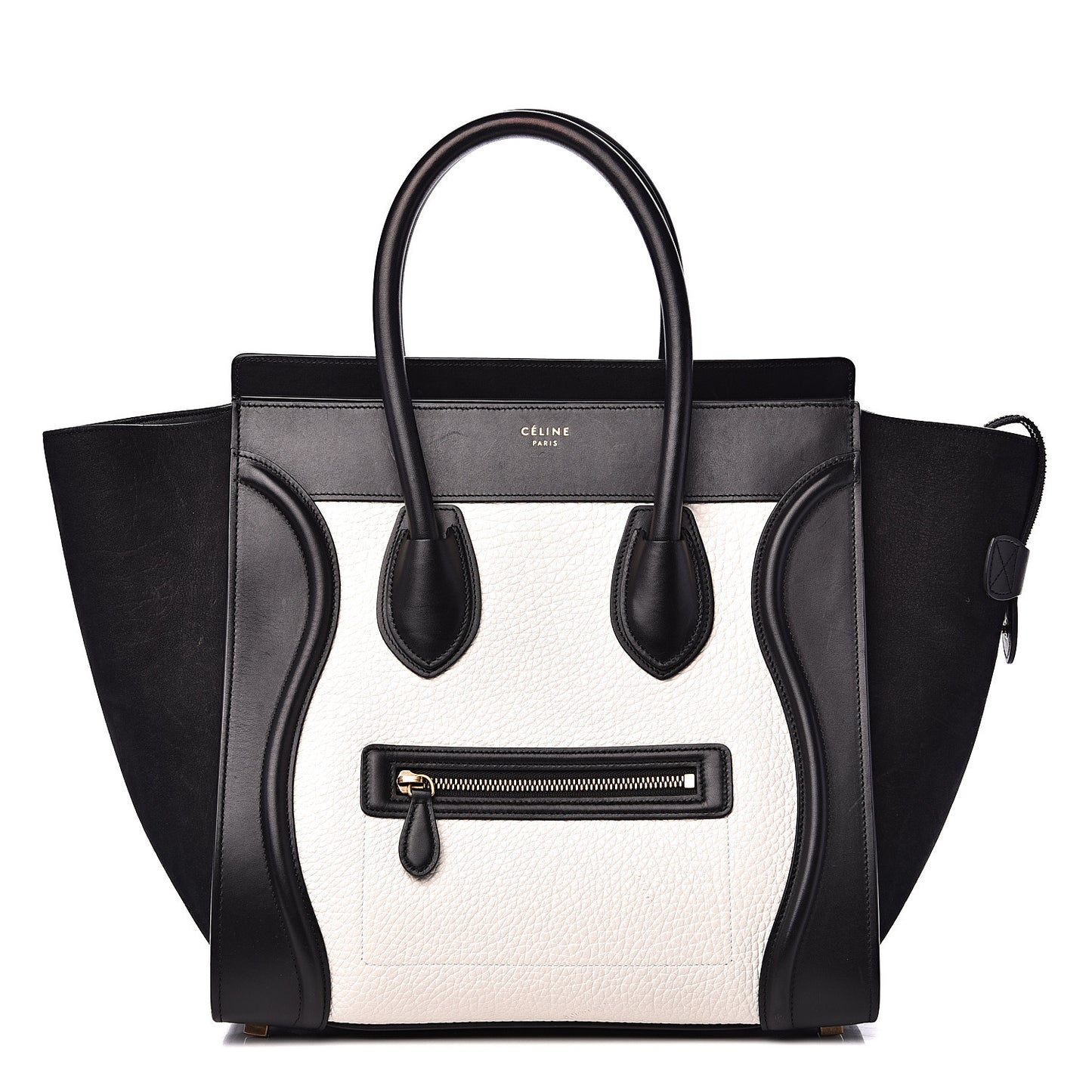 Bullhide Calfskin Mini Bi-Color Luggage Black White