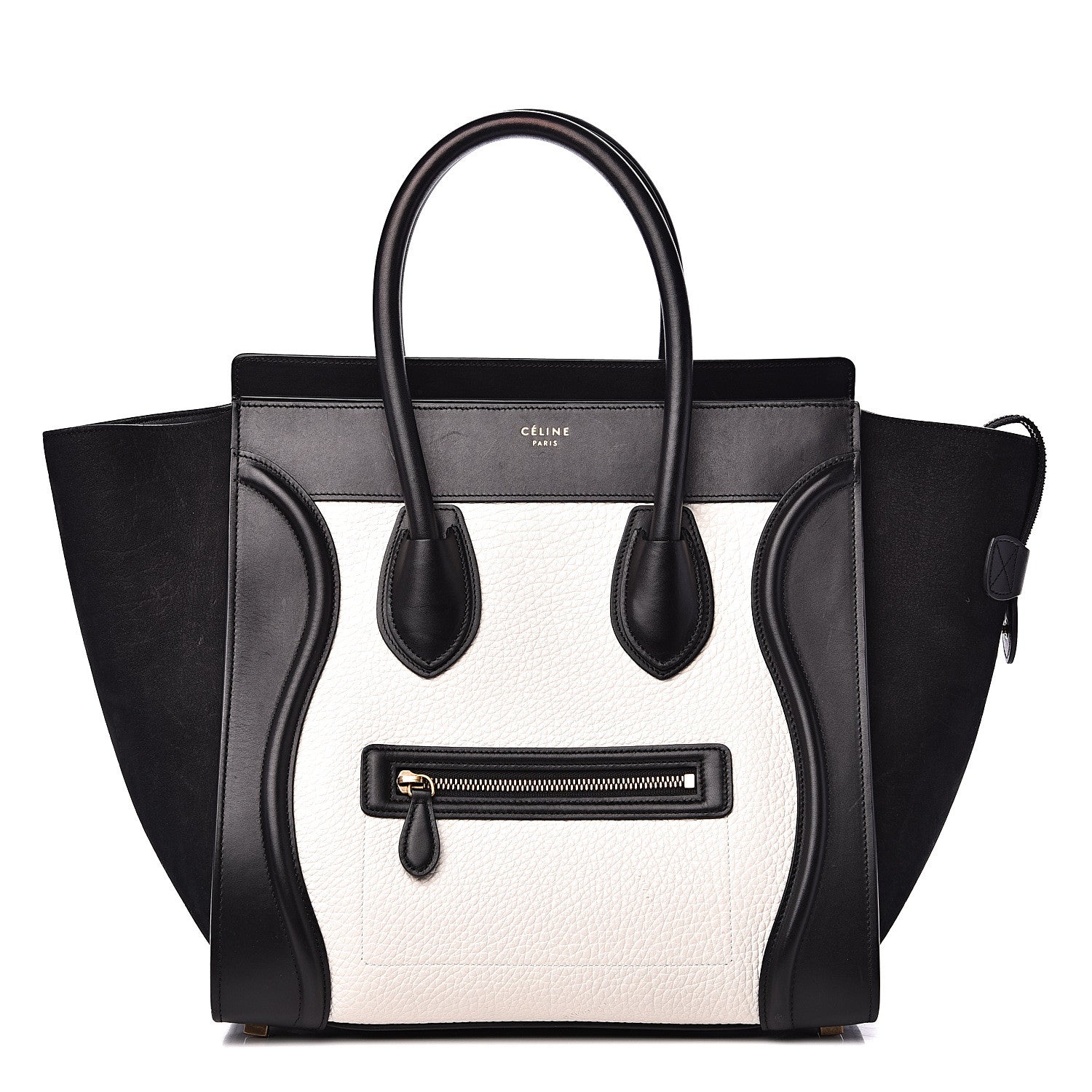 Celine Bullhide Calfskin Mini Bi-Color Luggage Black White 1 of 16