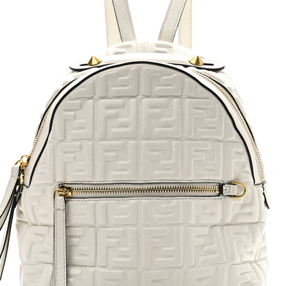 Fendi Nappa FF 1974 Embossed Mini Backpack White 8 of 10