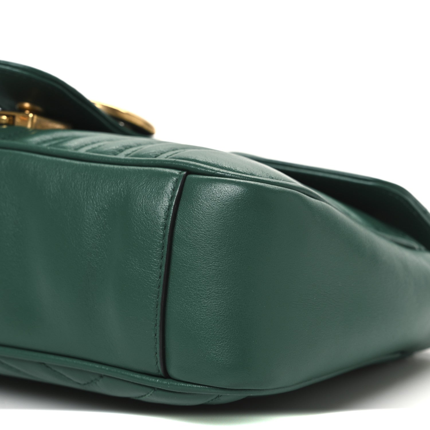 Gucci Calfskin Matelasse Small GG Marmont Shoulder Bag Emerald Green 10 of 13