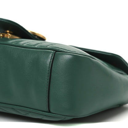 Gucci Calfskin Matelasse Small GG Marmont Shoulder Bag Emerald Green 10 of 13