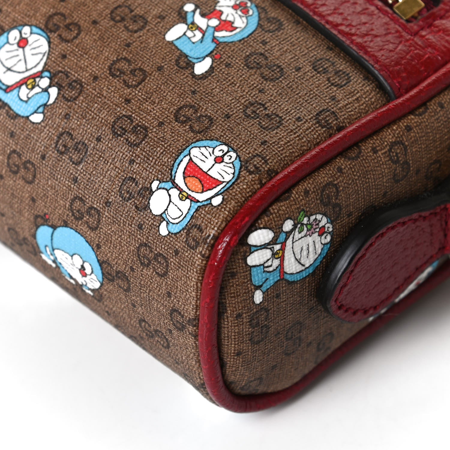 Gucci X DORAEMON Mini Vintage GG Supreme Monogram Camera Bag Beige Cherry Red 12 of 12