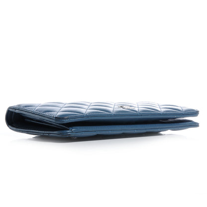 Chanel Lambskin Quilted Yen Wallet Blue 4 of 9