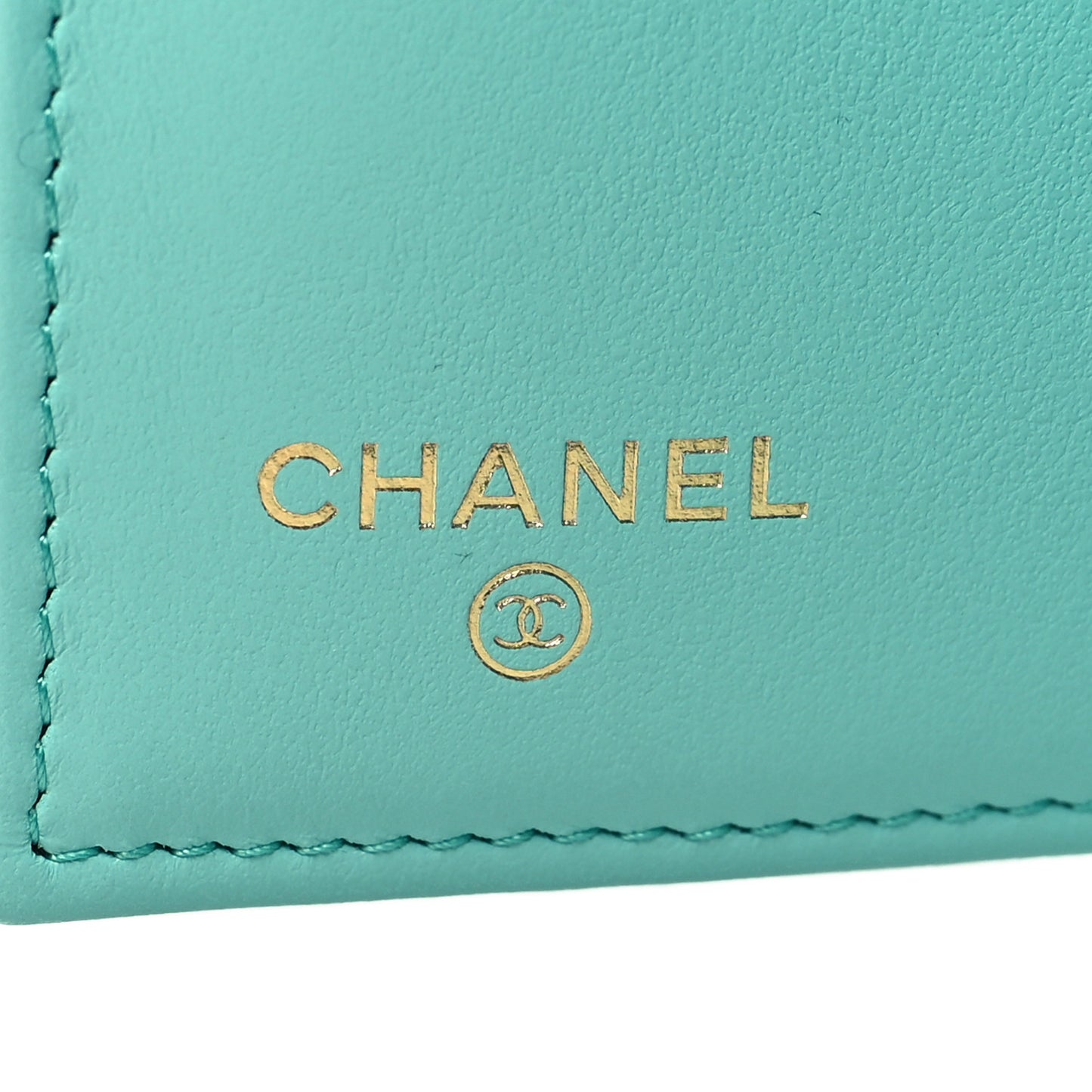 Caviar Quilted Medium Flap Wallet Turquoise
