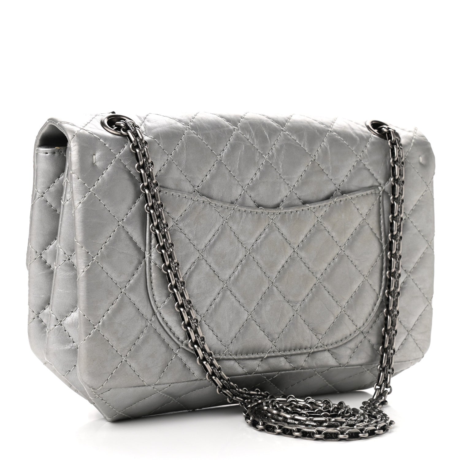 Chanel Metallic Aged Calfskin 2.55 Reissue 225 Flap Silver 3 of 13