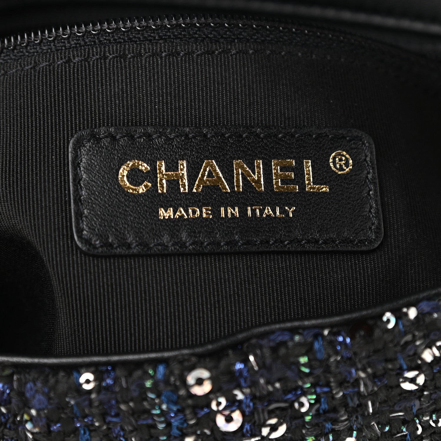 Chanel Tweed Medium Pearl Handle Flap Black Ecru 6 of 9