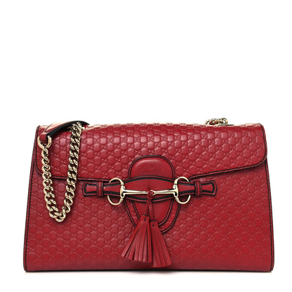 Gucci Microguccissima Medium Emily Chain Shoulder Bag Red 1 of 16