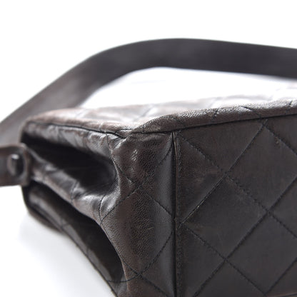 Chanel Lambskin Quilted Flap Shoulder Bag Dark Brown 18 of 19