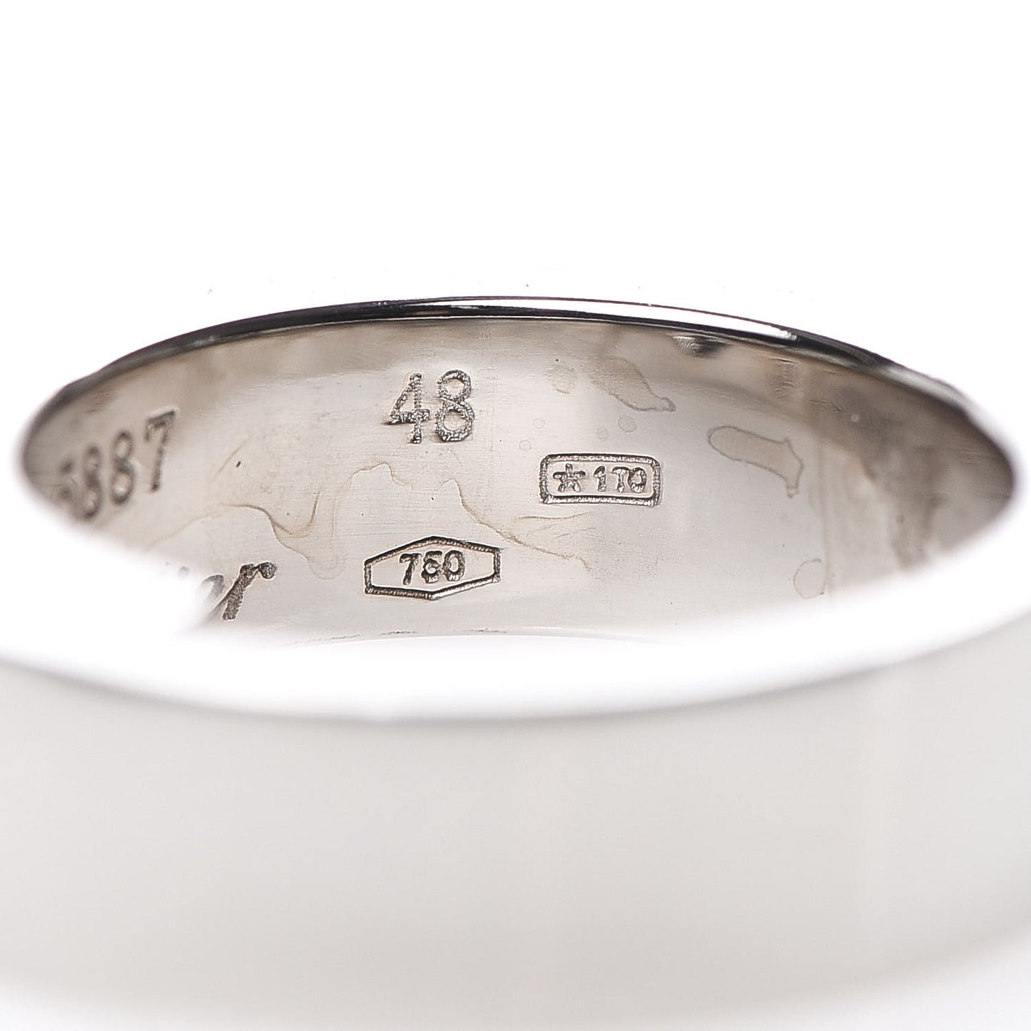 18K White Gold Diamond Anniversary Band Ring 48 4.5
