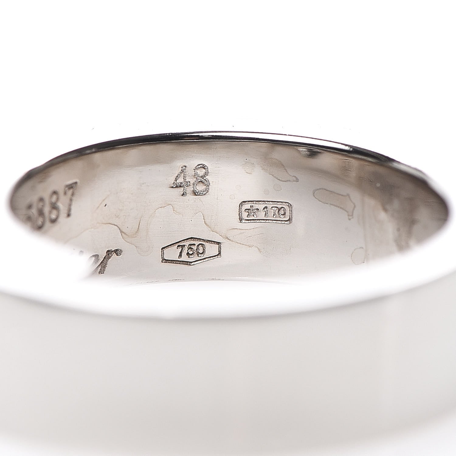 Cartier 18K White Gold Diamond Anniversary Band Ring 48 4.5 5 of 5