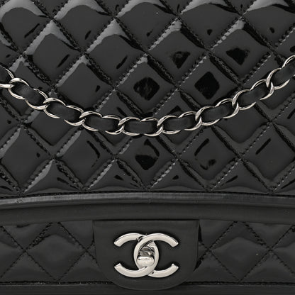 Chanel Patent Quilted Jumbo Classic Twist Flap Bag Black 7 of 11
