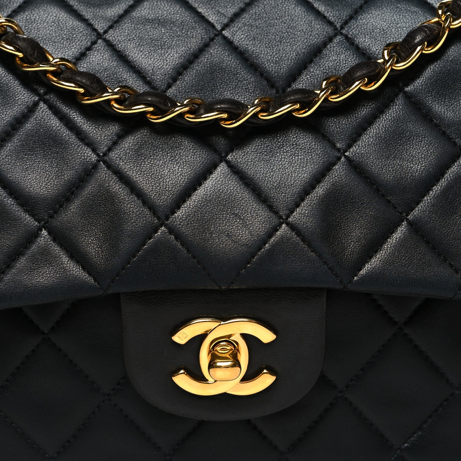 Chanel Lambskin Quilted Medium Double Flap Black 10 of 14