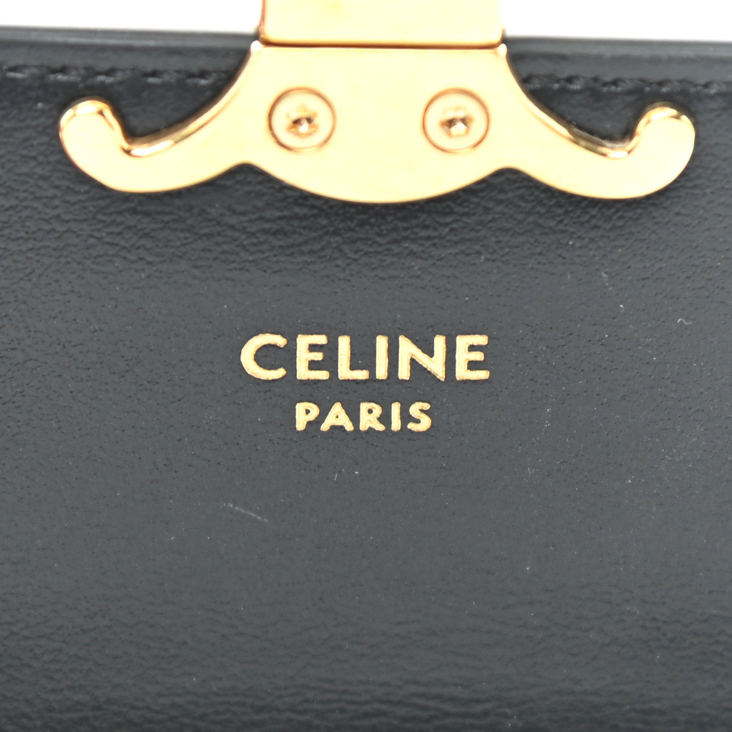 Celine Shiny Calfskin Triomphe Card Holder Black 6 of 7