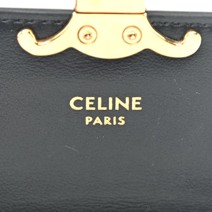 Celine Shiny Calfskin Triomphe Card Holder Black 6 of 7