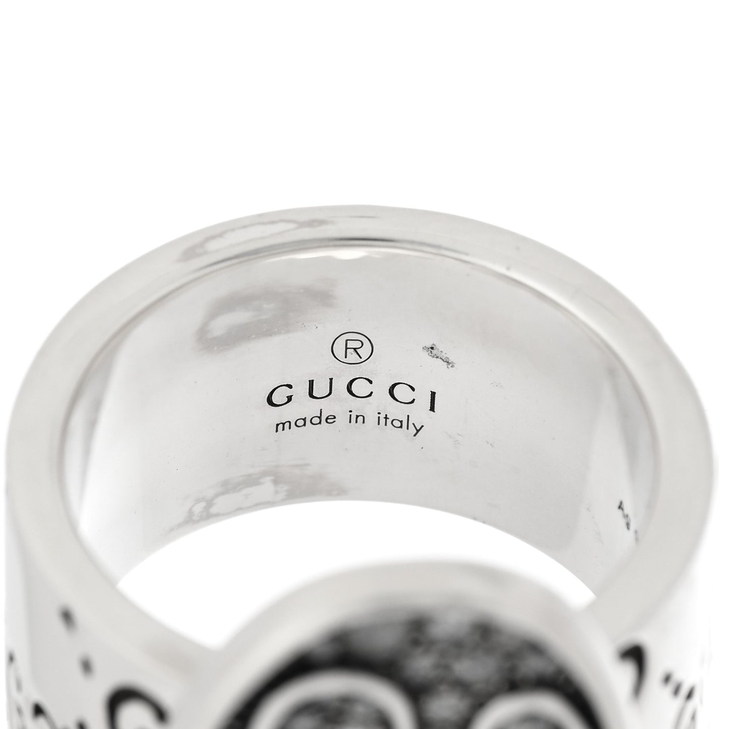 Sterling Silver Grey Diamond GucciGhost Ghost Ring 53 6.25